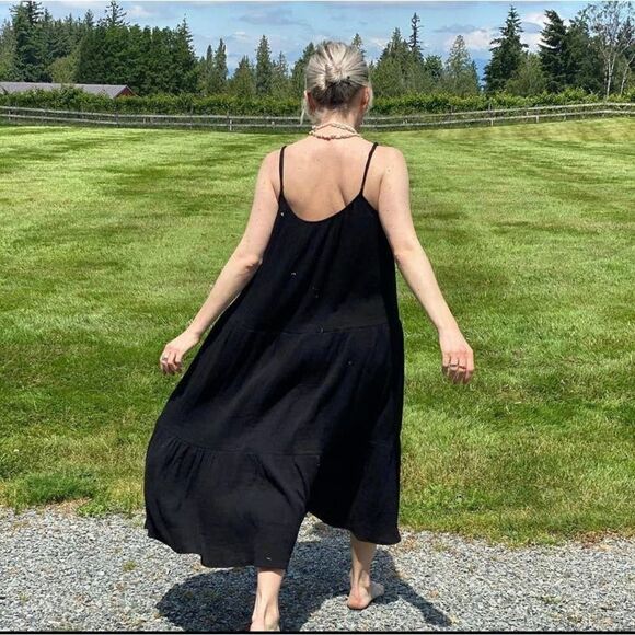 Summer Dress Midi Crinkle Cotton - Picture 3 of 7